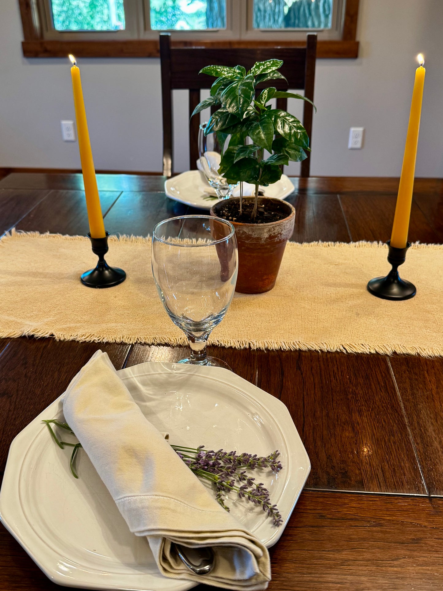 Beeswax Taper Candles-2 count